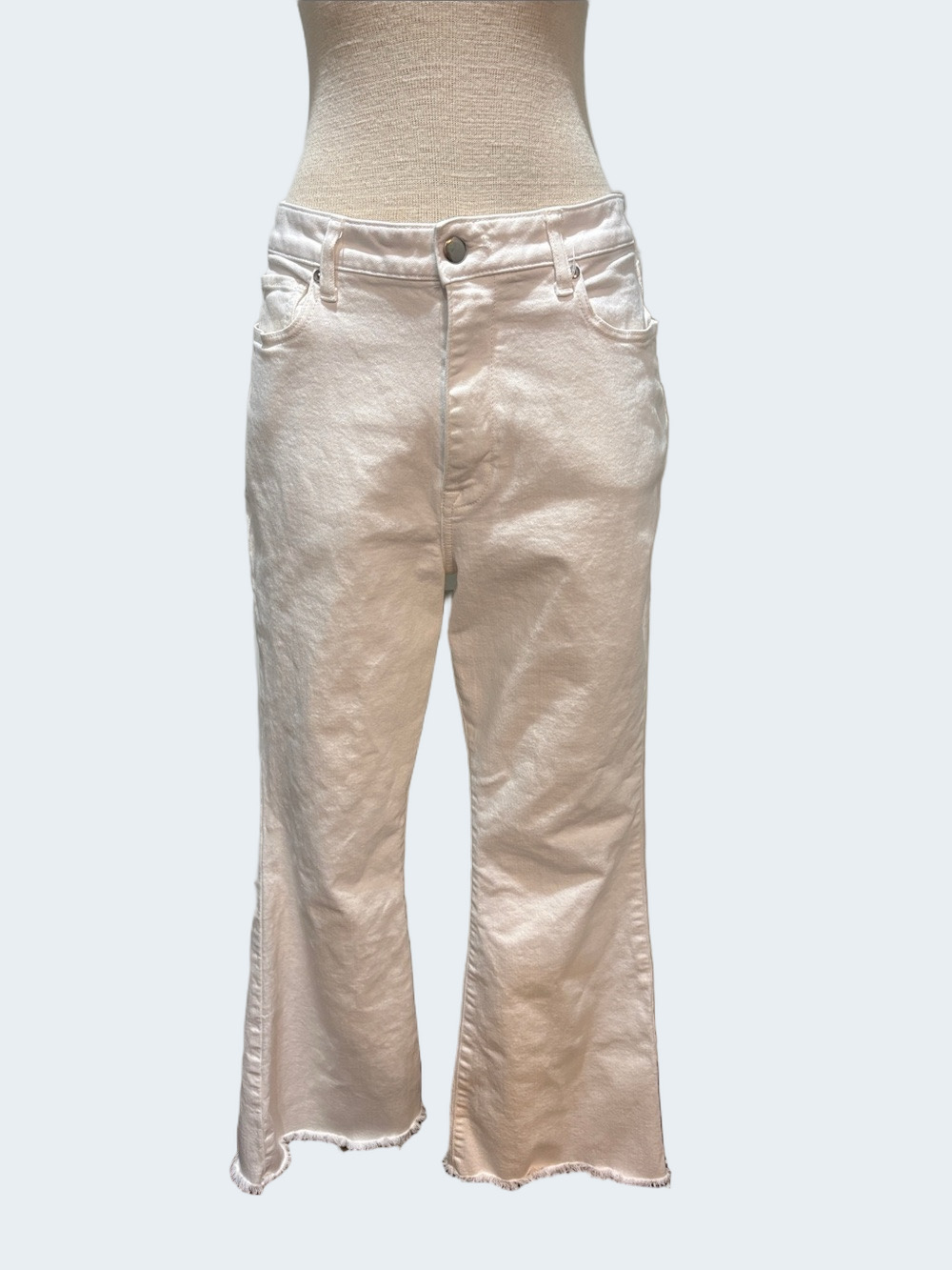 Elizabeth And James sz 14/32 white raw hem high rise flare jeans